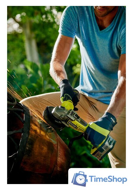 Угловая шлифмашина Ryobi R18AG7-0 (без АКБ) - Изображение №5 — Интернет-магазин Time-Shop