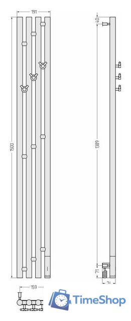 Полотенцесушитель Сунержа Кантата 3.0 150x15.9 00-5847-1516 - Изображение №15 — Интернет-магазин Time-Shop