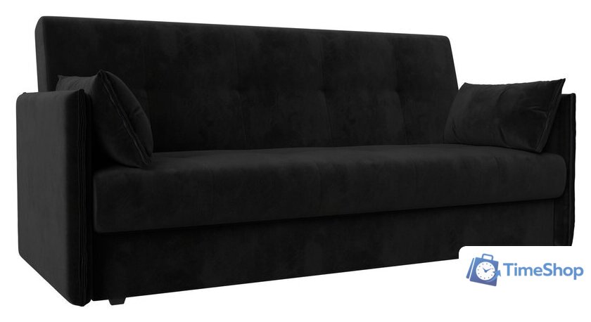 Диван Лига диванов Лига-018 117849 (велюр черный) - Изображение №1 — Интернет-магазин Time-Shop