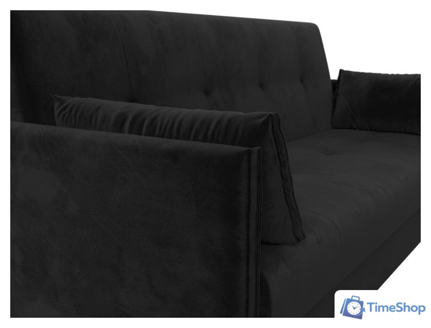 Диван Лига диванов Лига-018 117849 (велюр черный) - Изображение №5 — Интернет-магазин Time-Shop