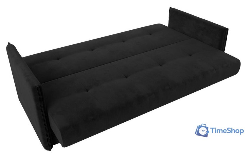 Диван Лига диванов Лига-018 117849 (велюр черный) - Изображение №6 — Интернет-магазин Time-Shop