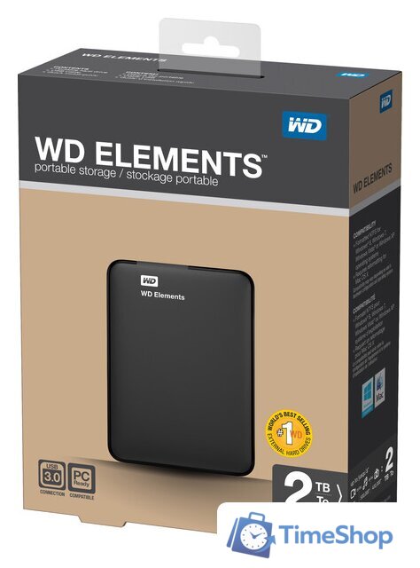 Внешний накопитель WD Elements Portable 2TB (WDBU6Y0020BBK) - Изображение №8 — Интернет-магазин Time-Shop