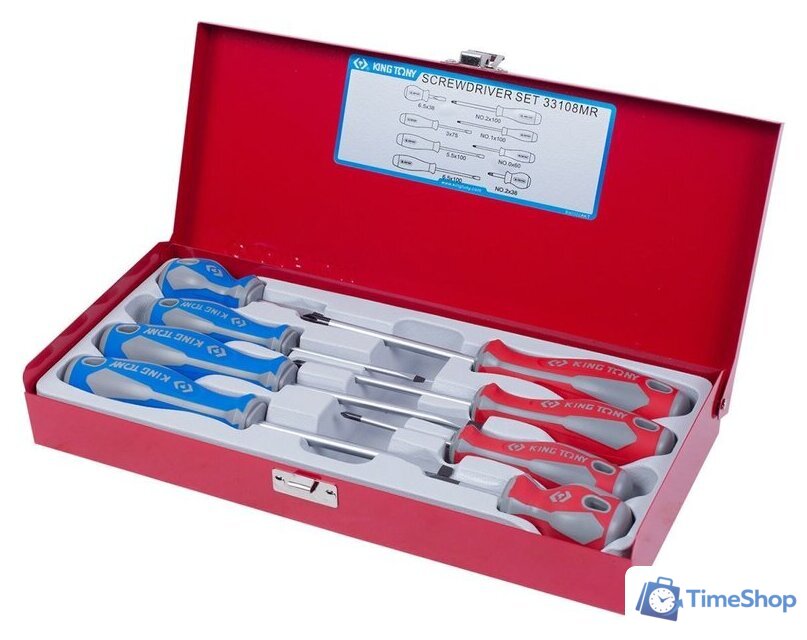 Набор отверток King Tony 33108MR (8 предметов) - Изображение №2 — Интернет-магазин Time-Shop