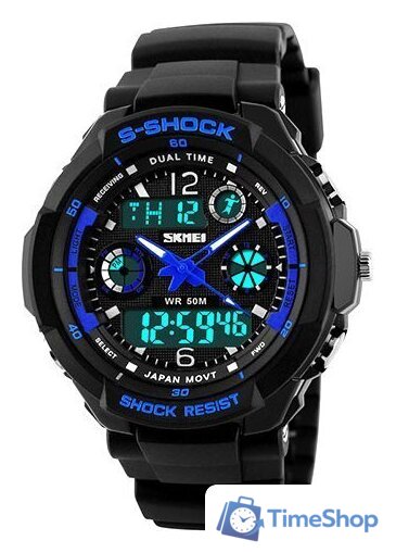 Наручные часы Skmei S-Shock 0931 (черный/синий) - Изображение №2 — Интернет-магазин Time-Shop
