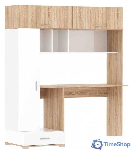 Стол Памир ПКС-1 (дуб сонома/белый глянец) - Изображение №1 — Интернет-магазин Time-Shop