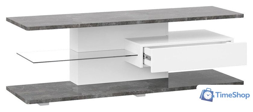 Тумба Трия ТВ Diamond тип 1 (белый/ателье темный глянец) - Изображение №6 — Интернет-магазин Time-Shop