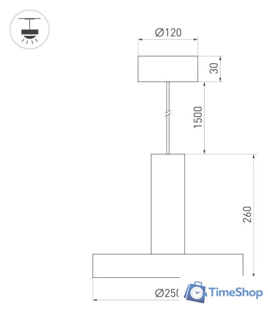 Люстра средней высоты Arlight SP-ERIC-R250-8W Warm3000 035930 - Изображение №5 — Интернет-магазин Time-Shop