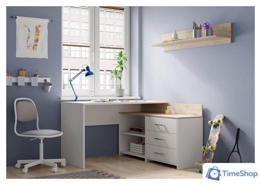 Стол MyStar Кросс ИВ-120.01.00 (дуб бонифаций/белый) - Изображение №1 — Интернет-магазин Time-Shop