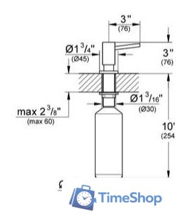 Дозатор для моющего средства Grohe Cosmopolitan 40535DC0 (сталь) - Изображение №3 — Интернет-магазин Time-Shop