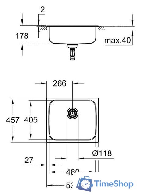 Кухонная мойка Grohe K200 60-S 53.3/45.8 1.0 31719SD0 - Изображение №3 — Интернет-магазин Time-Shop
