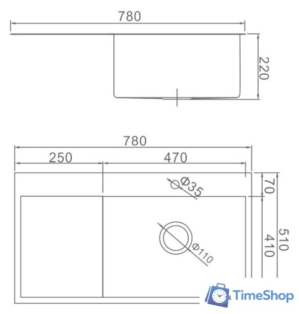 Кухонная мойка Gerhans K37851B-R (правая, графит) - Изображение №2 — Интернет-магазин Time-Shop