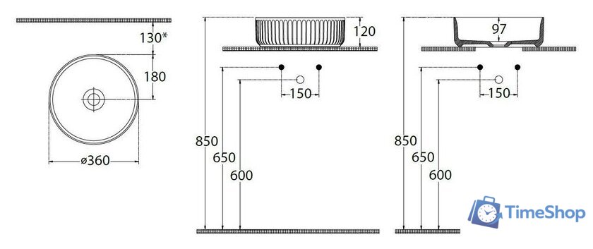 Умывальник Allen Brau Fantasy Line 36 4.11032.MT мятный - Изображение №8 — Интернет-магазин Time-Shop