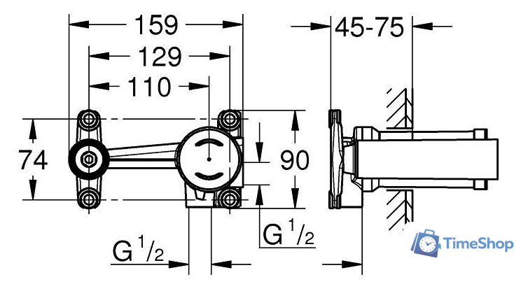 Скрытый механизм Grohe для умывальника 23571000 - Изображение №2 — Интернет-магазин Time-Shop