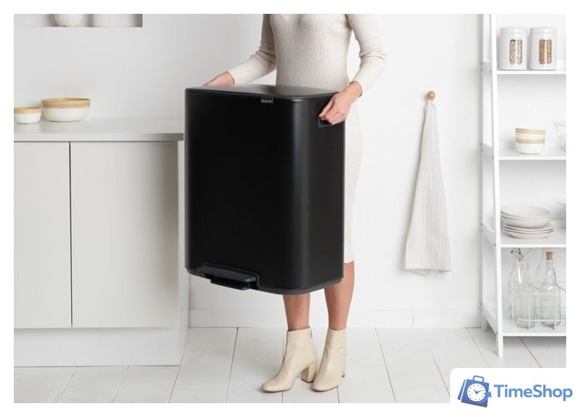 Система сортировки мусора Brabantia Bo Pedal Bin 2 x 30 л (черный матовый) - Изображение №11 — Интернет-магазин Time-Shop