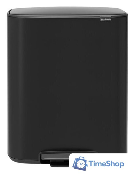 Система сортировки мусора Brabantia Bo Pedal Bin 2 x 30 л (черный матовый) - Изображение №1 — Интернет-магазин Time-Shop