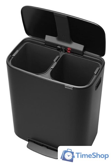 Система сортировки мусора Brabantia Bo Pedal Bin 2 x 30 л (черный матовый) - Изображение №4 — Интернет-магазин Time-Shop