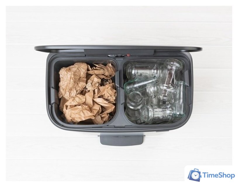 Система сортировки мусора Brabantia Bo Pedal Bin 2 x 30 л (черный матовый) - Изображение №3 — Интернет-магазин Time-Shop