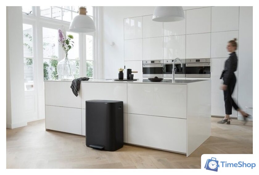 Система сортировки мусора Brabantia Bo Pedal Bin 2 x 30 л (черный матовый) - Изображение №15 — Интернет-магазин Time-Shop