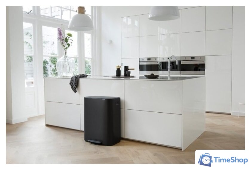 Система сортировки мусора Brabantia Bo Pedal Bin 2 x 30 л (черный матовый) - Изображение №14 — Интернет-магазин Time-Shop