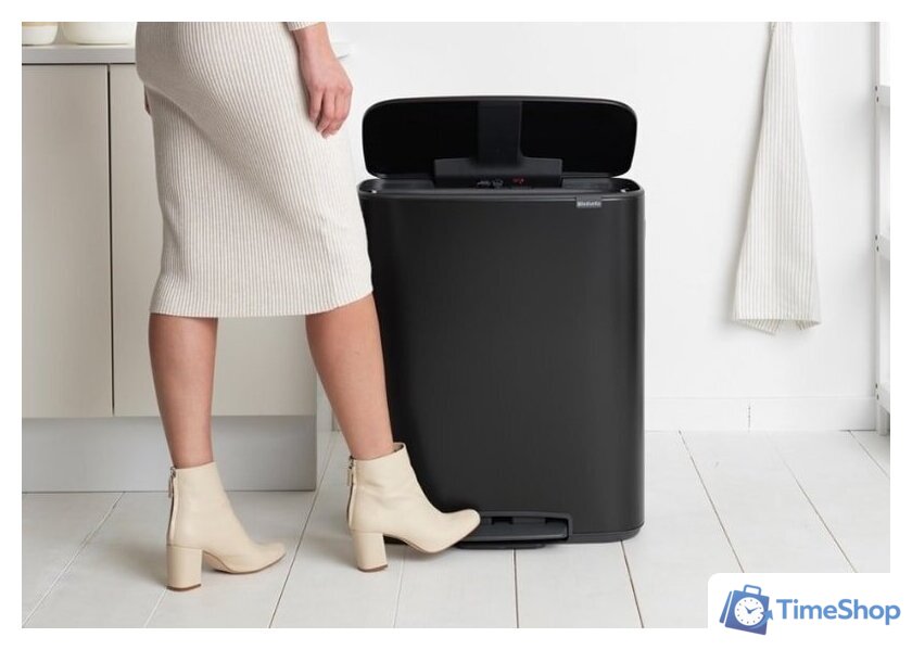 Система сортировки мусора Brabantia Bo Pedal Bin 2 x 30 л (черный матовый) - Изображение №10 — Интернет-магазин Time-Shop