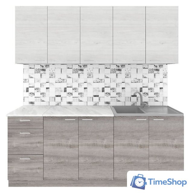 Готовая кухня Агута Альфа 2.0 (дуб пепельный/скандинавское дерево/этория) - Изображение №1 — Интернет-магазин Time-Shop