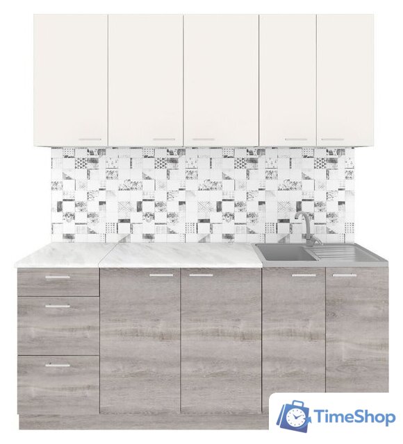 Готовая кухня Агута Альфа 1.8 (дуб пепельный/сатин/этория) - Изображение №1 — Интернет-магазин Time-Shop