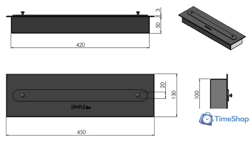 Биокамин SimpleFire FireBox 600 - Изображение №6 — Интернет-магазин Time-Shop