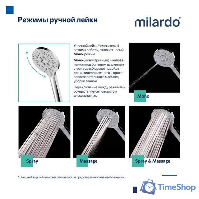 Душевая система  Milardo Rora RORSB03M68 - Изображение №7 — Интернет-магазин Time-Shop