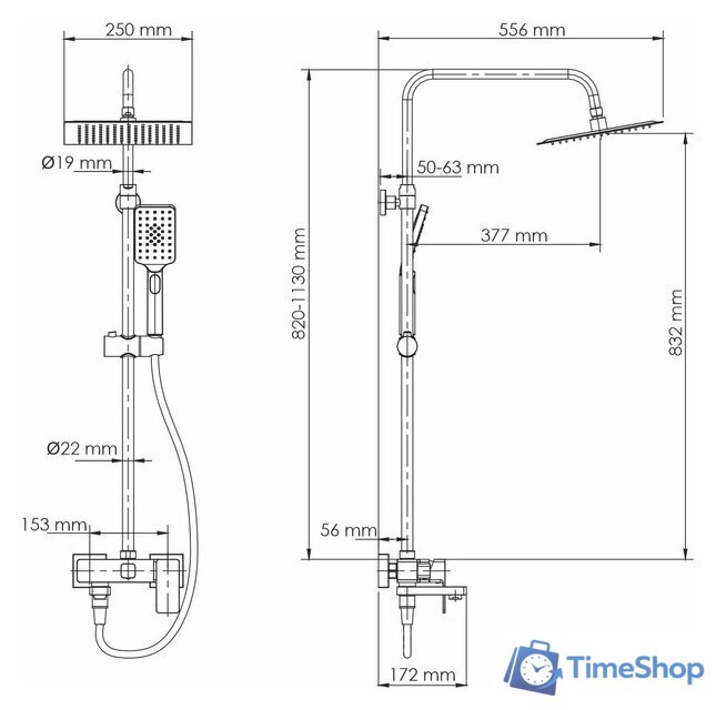 Душевая система  Wasserkraft A27701 - Изображение №3 — Интернет-магазин Time-Shop