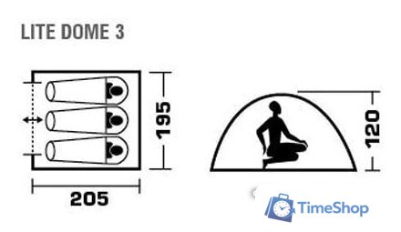Треккинговая палатка Jungle Camp Lite Dome 3 (зеленый/серый) - Изображение №7 — Интернет-магазин Time-Shop
