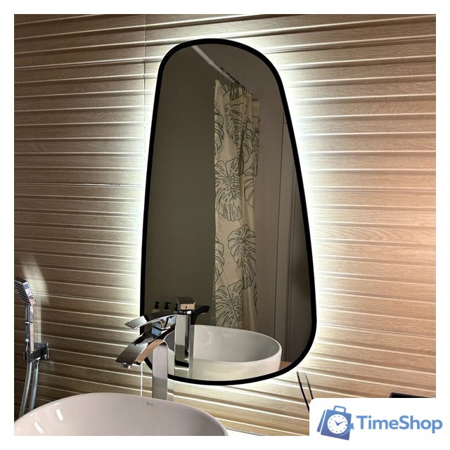 Зеркало EMZE 50x90 LED.UV.NF.50.90.CHE.SW.4K (черный УФ-окантовкой и подсветкой) - Изображение №2 — Интернет-магазин Time-Shop