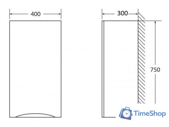  BelBagno Шкаф-полупенал Fly-Marino-750-1A-SC-BL-P-L (bianco lucido) - Изображение №3 — Интернет-магазин Time-Shop