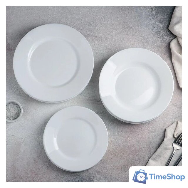 Набор тарелок Luminarc Plumi V5586 (18шт, белый) - Изображение №6 — Интернет-магазин Time-Shop