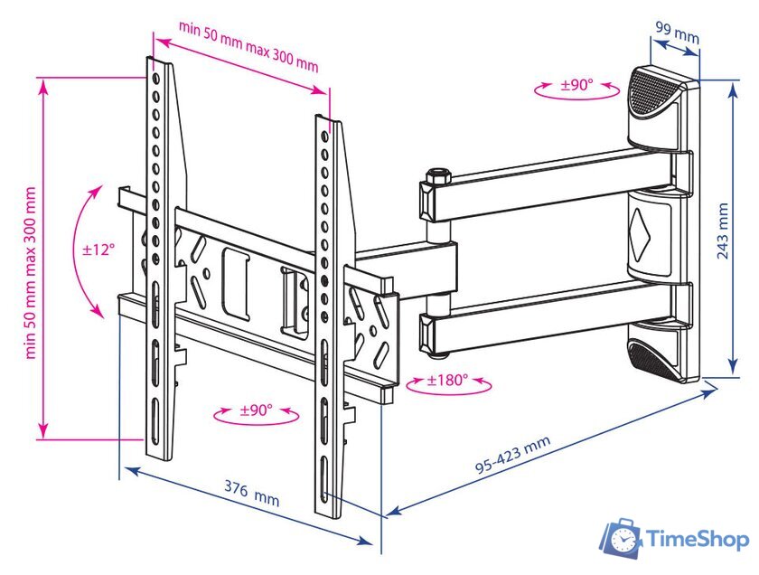 Кронштейн для телевизора Kromax PIXIS-XS - Изображение №3 — Интернет-магазин Time-Shop