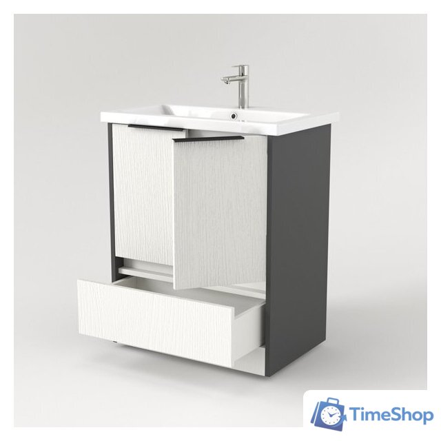  Дабер Тумба под умывальник 017 Cersanit Como 70 Т17.7С.0.19Ч (бежевый/серый/ручка черная) - Изображение №3 — Интернет-магазин Time-Shop