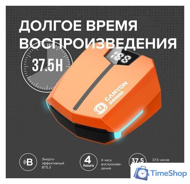 Наушники Canyon Doublebee GTWS-2 (черный/желтый) - Изображение №8 — Интернет-магазин Time-Shop