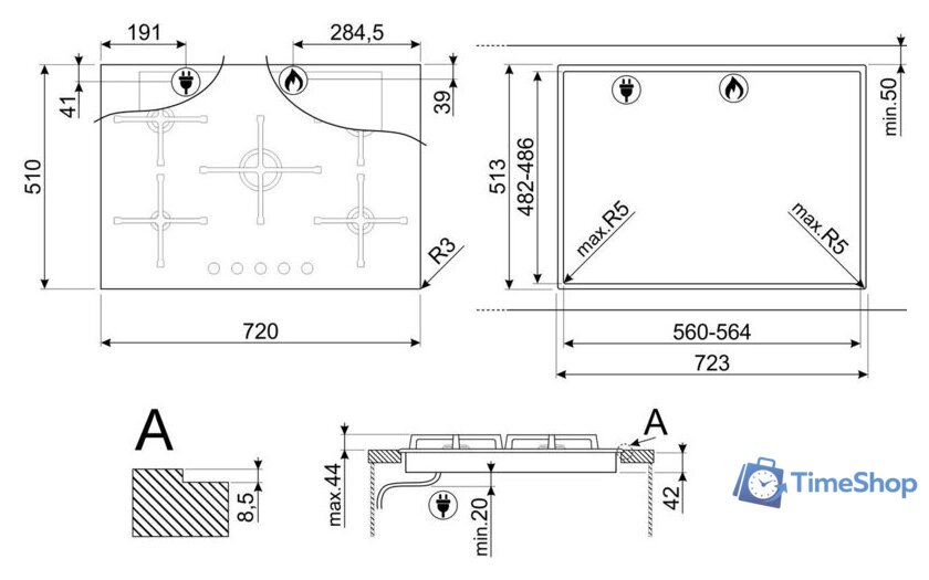 Варочная панель Smeg PV275B - Изображение №6 — Интернет-магазин Time-Shop
