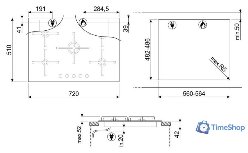 Варочная панель Smeg PV275B - Изображение №5 — Интернет-магазин Time-Shop