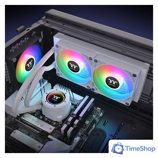 Система жидкостного охлаждения для процессора Thermaltake TH240 V2 ARGB Snow Edition CL-W364-PL12SW-A - Изображение №5 — Интернет-магазин Time-Shop