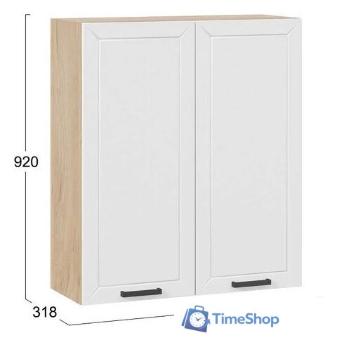 Шкаф навесной Трия Лорас 1ВВ8 с двумя дверями (дуб крафт золотой/холст белый) - Изображение №3 — Интернет-магазин Time-Shop