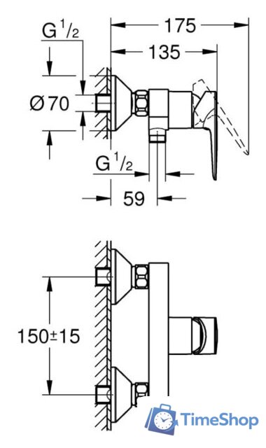 Смеситель Grohe Bauedge 23635001 - Изображение №5 — Интернет-магазин Time-Shop