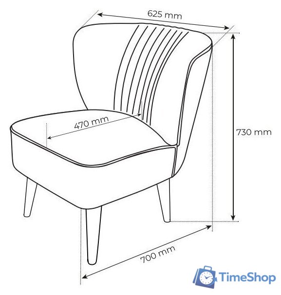 Интерьерное кресло Mio Tesoro Унельма (Twist 10 Yellow-Orange) - Изображение №3 — Интернет-магазин Time-Shop