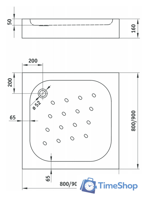 Душевой поддон Deante Corner 90x90 KTC 041B - Изображение №3 — Интернет-магазин Time-Shop