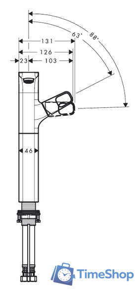 Смеситель Axor Urquiola 11035000 - Изображение №3 — Интернет-магазин Time-Shop