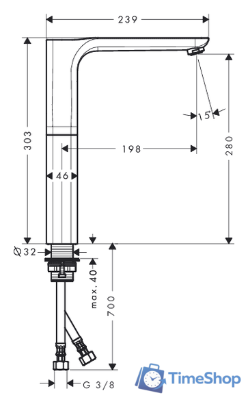 Смеситель Axor Urquiola 11035000 - Изображение №2 — Интернет-магазин Time-Shop