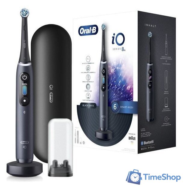 Электрическая зубная щетка Oral-B iO 8n (черный, 1 насадка) - Изображение №3 — Интернет-магазин Time-Shop