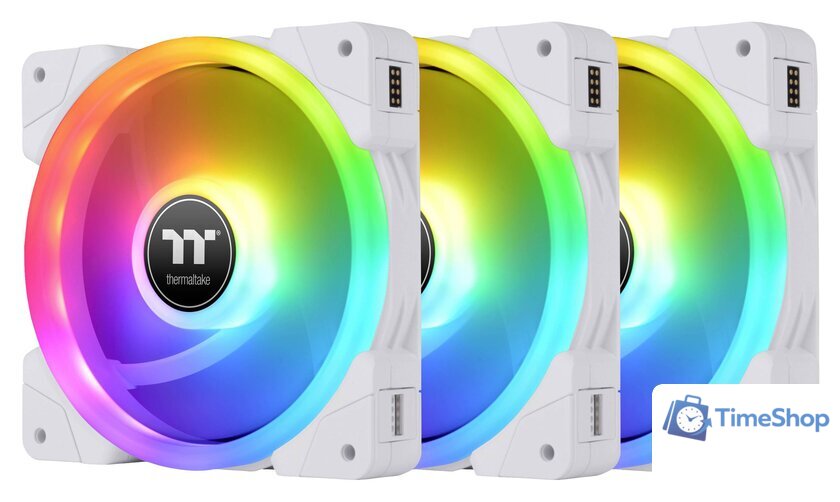 Комплект вентиляторов для корпуса с контроллером Thermaltake SWAFAN EX14 RGB White TT Premium Edition CL-F162-PL14SW-A - Изображение №1 — Интернет-магазин Time-Shop