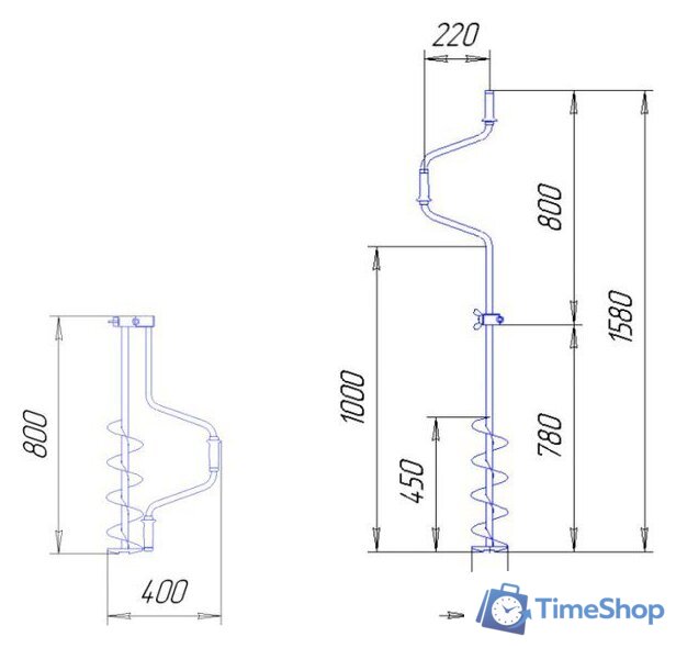 Ручной ледобур Тонар ЛР-130 - Изображение №2 — Интернет-магазин Time-Shop