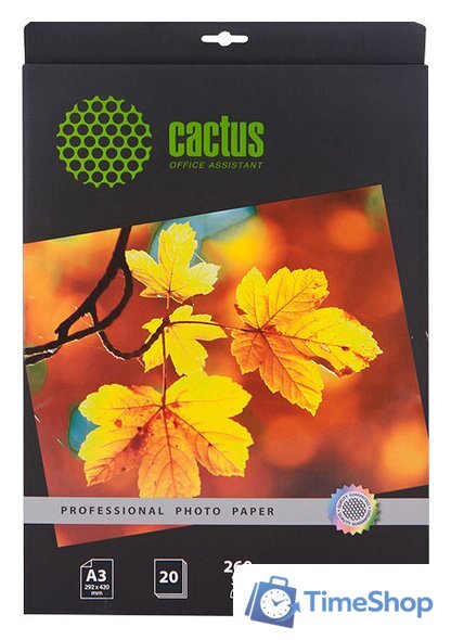 Фотобумага CACTUS Суперглянцевая A3 260 г/кв.м. 20 листов (CS-HGA326020) - Изображение №1 — Интернет-магазин Time-Shop