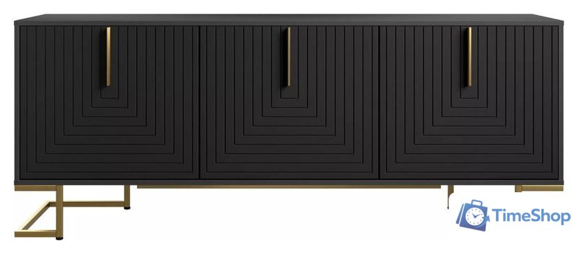 Тумба Involux Неаполь 212T011 (графит/черный матовый/золото) - Изображение №1 — Интернет-магазин Time-Shop